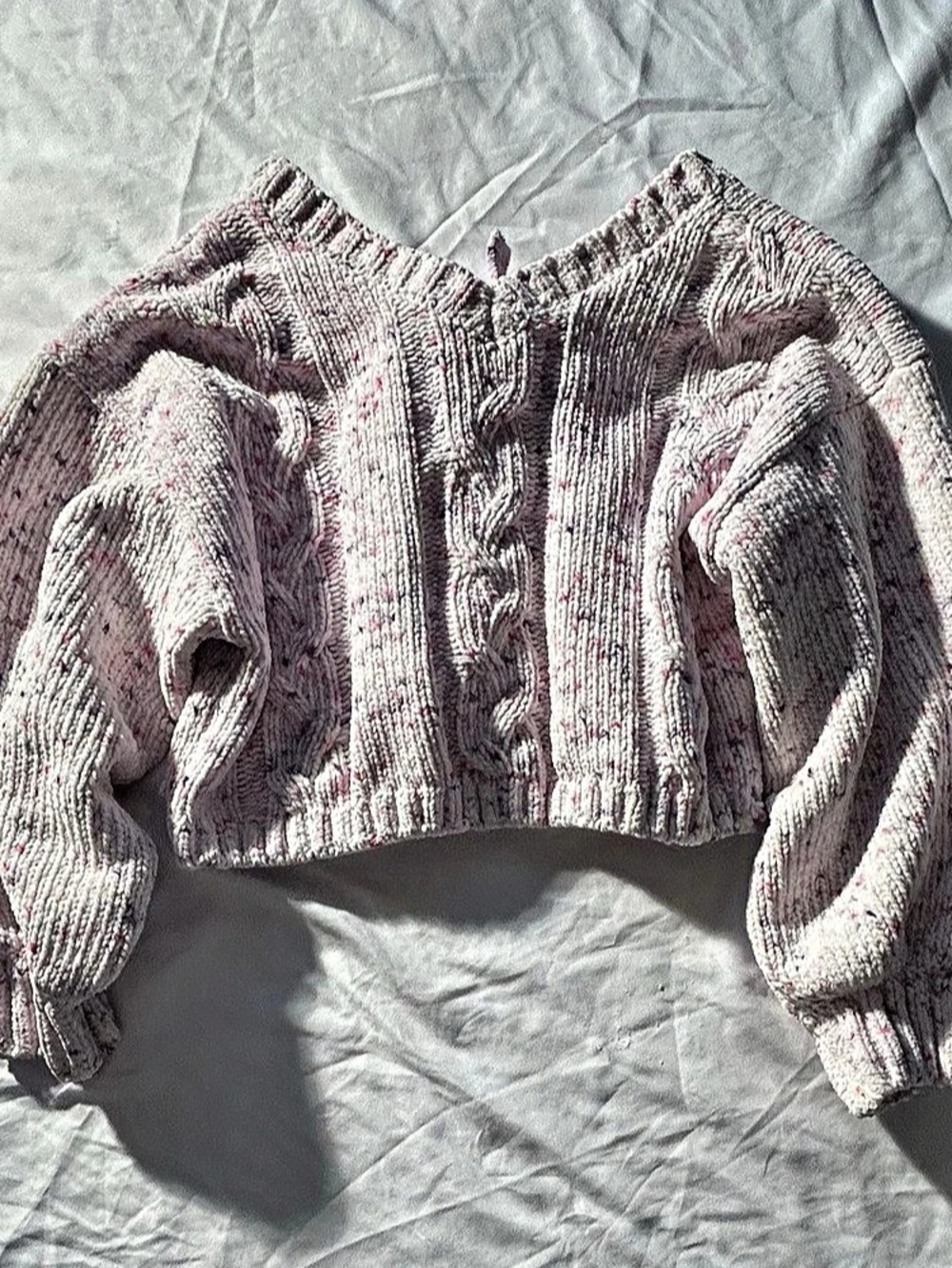 The Children's Place Kids Knit Sweater Pink & White size 6/7